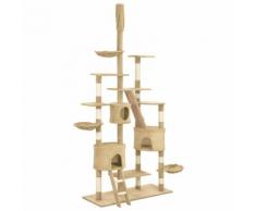 vidaXL Arbre à chat avec griffoirs en sisal Beige 255 cm