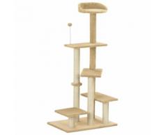 vidaXL Arbre à chat avec griffoir en sisal Beige 125 cm