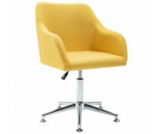 vidaXL Chaise pivotante de bureau Jaune Tissu