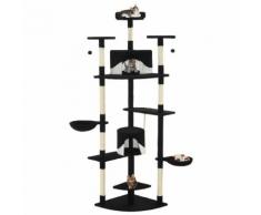 vidaXL Arbre à chat avec griffoirs en sisal 203 cm Noir et Blanc