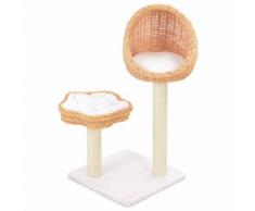 vidaXL Arbre à chat avec griffoir en sisal Naturel Bois de saule