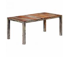 vidaXL Table de salle à manger Gris 180x90x76 cm Bois de Sesham solide