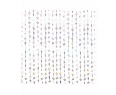 Rideau à frange étoiles argentées métallisées 120 x 220 cm