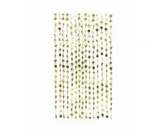 Rideau à frange étoiles dorées métallisées 120 x 200 cm