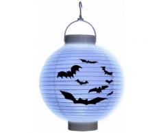 Lanterne à led chauve-souris papier Halloween - Blanc