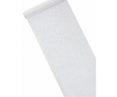 Chemin de table argenté à paillettes 28 cm x 5 m