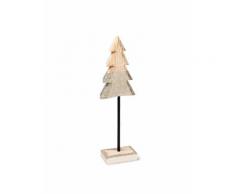 Décoration sapin de Noël en bois paillettes or 30 cm
