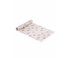 Chemin de table en satin Flocons ivoire pailleté 28 cm x 3 m