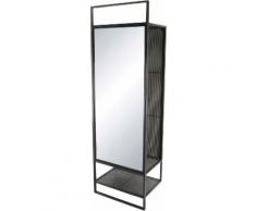 Meuble d'entrée métal noir avec miroir - HELINO