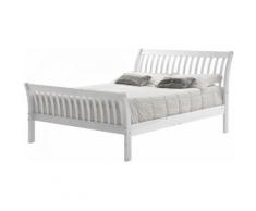 Lit double 120x190 pin massif blanc PARMA