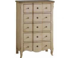 Chiffonnier tilleul massif 5 tiroirs laque lin