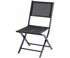 Chaises de jardin Modulo noir textilène noir (X2)