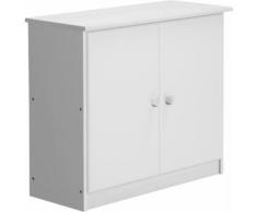 Commode enfant pin massif blanc 2 portes