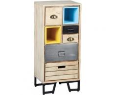 Chiffonnier palissandre vieillie 5 tiroirs 2 niches