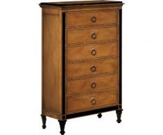 Chiffonnier 6 tiroirs merisier laque noire