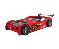 Lit enfant voiture de course rouge 90x200