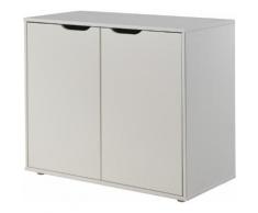 Commode enfant pin massif blanc 2 portes – PINO