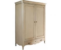 Armoire tilleul massif 2 portes 1 tiroir laque lin