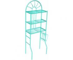 Etagère de toilette métal bleu 3 niveaux de rangement