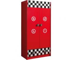 Armoire enfant pompe essence rouge 2 portes 1 tiroir