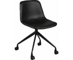 Chaise de bureau polyuréthane noir avec roulettes