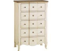 Chiffonnier tilleul massif 5 tiroirs laque craie