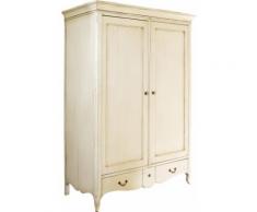 Armoire tilleul massif 2 portes 1 tiroir laque craie