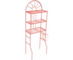 Etagère de toilette métal rouge 3 niveaux de rangement