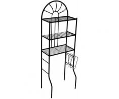 Etagère de toilette métal noir 3 niveaux de rangement