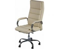 Fauteuil de bureau simili cuir beige