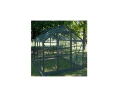Serre de jardin grise SEKURIT 5,77m² avec base