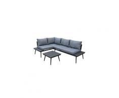 Salon d'angle de jardin design aluminium couleur gris - alto