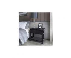 Table de chevet 2 pcs bois noir