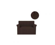 Décorations ligne téhéran housse extensible de canapé marron piqué
