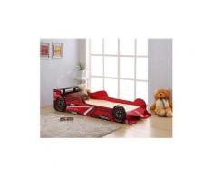 Lit voiture formule 1 - 90x190cm - mdf rouge - leds
