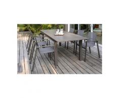 Salon de jardin aluminium sable 6 fauteuils zahara
