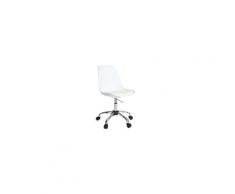 Chaise design à roulettes blanche new steevy