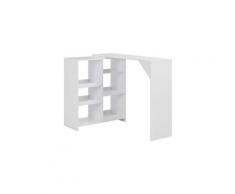Tables selection bissau table de bar avec tablette amovible blanc 138 x 40 x 120 cm