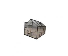 Serre de jardin 106 polycarbonate 5,6m² + base anthracite 810334