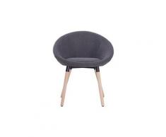 Icaverne - chaises de cuisine magnifique chaise de salle à manger gris foncé tissu