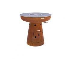 Barbecue brasero en acier nero 102 x 105 cm (dxh)