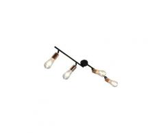 Luminaires categorie tachkent projecteur à 4 voies avec ampoules à filament 2w noir et cuivre