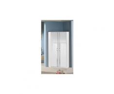 Armoire dressing d'angle kroos 2 portes battantes 95*95 façade laquée blanc brillant