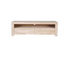Meuble tv chêne massif, H 46 x L 150 x P 44 cm - PEGANE -
