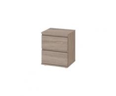 Chevet 2 tiroirs - décor chene truffe - l 40,2 x p 34 x h 48,2 cm - omaha
