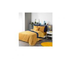 Couvre-lit matelassé bicolore jaune/bleu cottage 240x220 cm