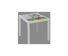 Table enfant en bois blanc, Dimensions : 48 x 48 x 43 cm