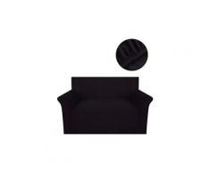 Housse de canapé brun polyester tricotée en côté