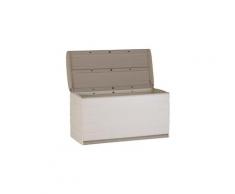 Icaverne coffre d'exterieur - rangement d'exterieur coffre 350l intérieur/extérieur fonctionnel et esthétique cadenassable avec roulettes beige