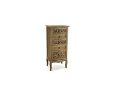 Chiffonnier avec 5 tiroirs finition chêne - l 48 x l 35 x h 107 cm -pegane-